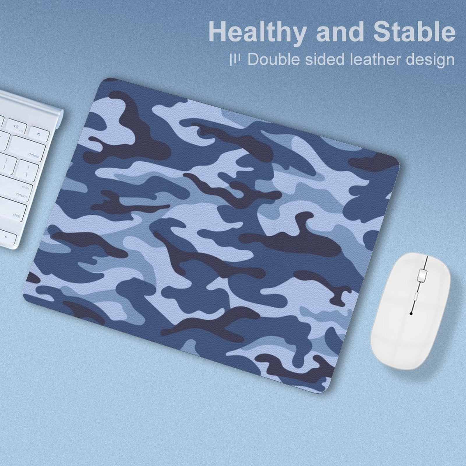 Blue Camouflage Leather Mouse Pad Leather Mouse Pad Printed Offshore