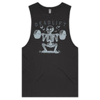 Deadlift, Skeleton Lifting Weights - Tank Top Tee Coal Drop Arm Tank Top Fitness Printed In Australia