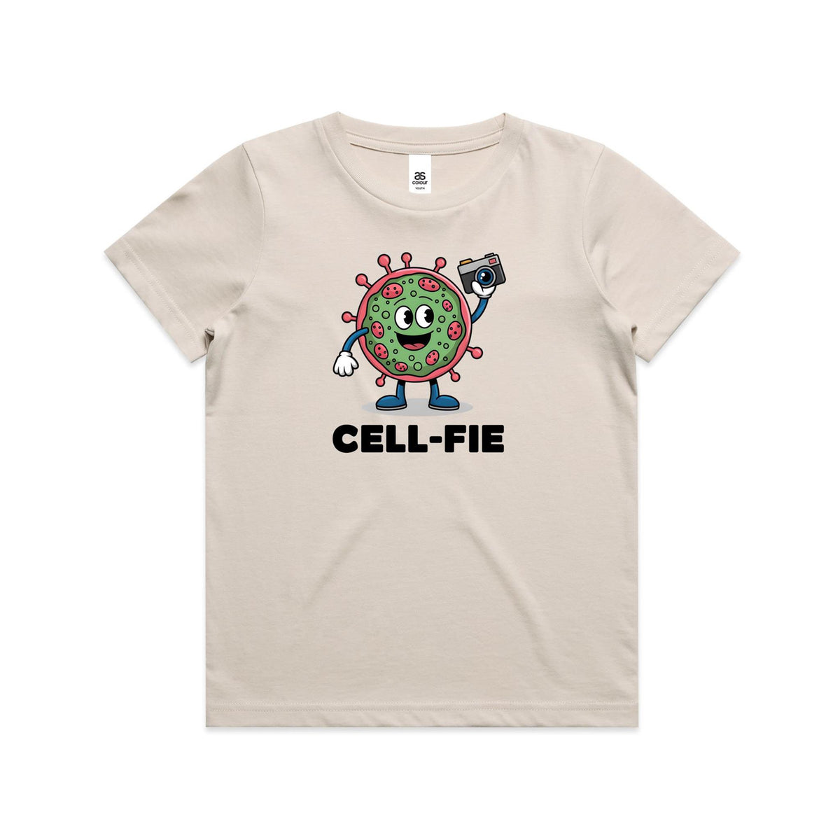 Cell-fie Cell Selfie Kids AS Colour T-shirt Bone Kids Youth T-shirt Printed In Australia Science