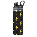 Yellow Lightning Insulated Water Bottle with Dual-Use Lid (18oz) One Size Insulated Water Bottle with Dual-Use Lid (18oz) comic Printed Offshore