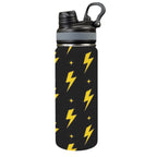 Yellow Lightning - Insulated Water Bottle with Dual-Use Lid (18oz) One Size Insulated Water Bottle with Dual-Use Lid (18oz) comic Printed Offshore