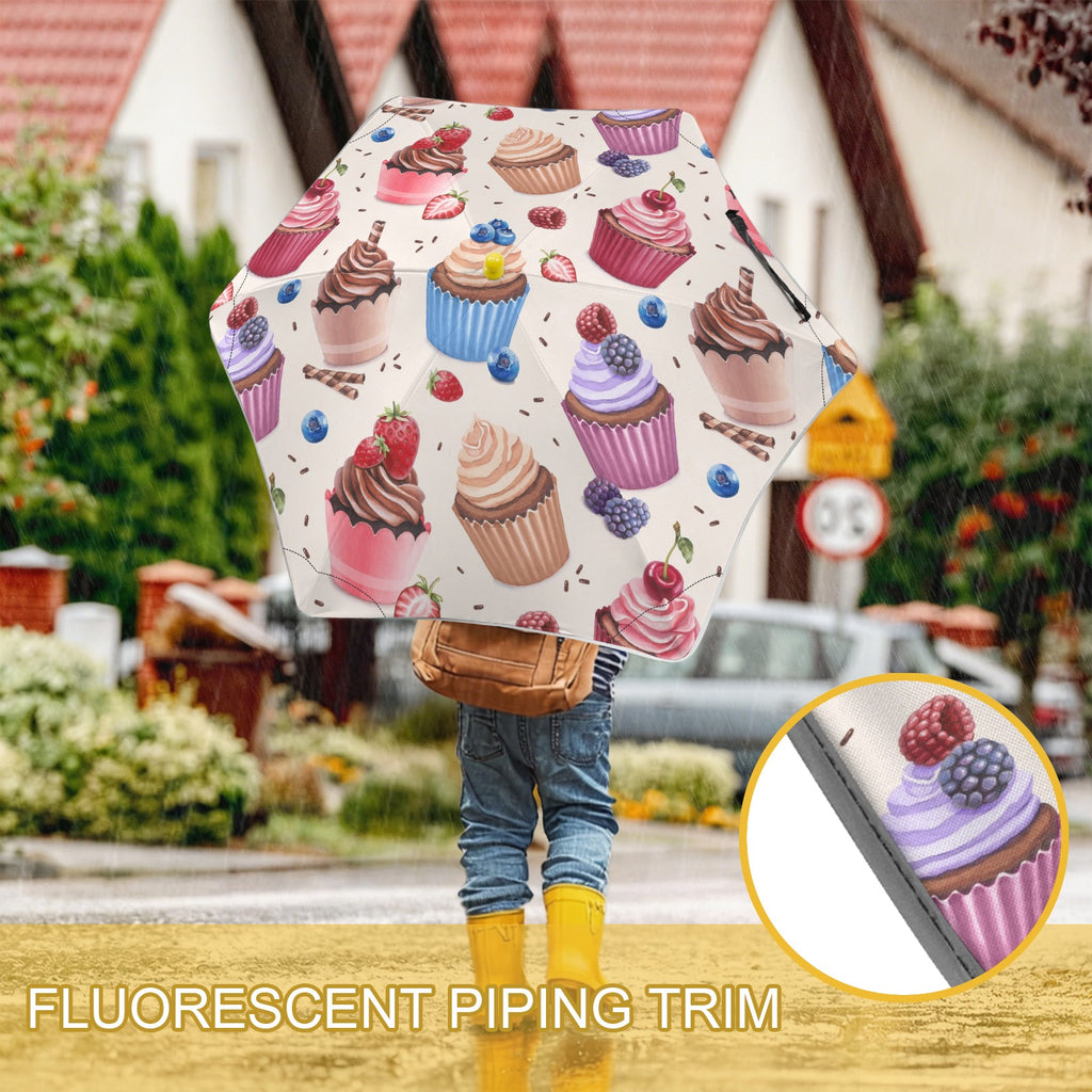 Cupcakes Kids Safe Round Corner Umbrella Kids Safe Round Corner Umbrella Food Printed Offshore
