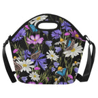 Butterfly Flowers - Neoprene Lunch Bag One Size Neoprene Lunch Bag Printed Offshore