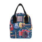Music Instruments Blue - Zipper Lunch Bag Zipper Lunch Bag Printed Offshore