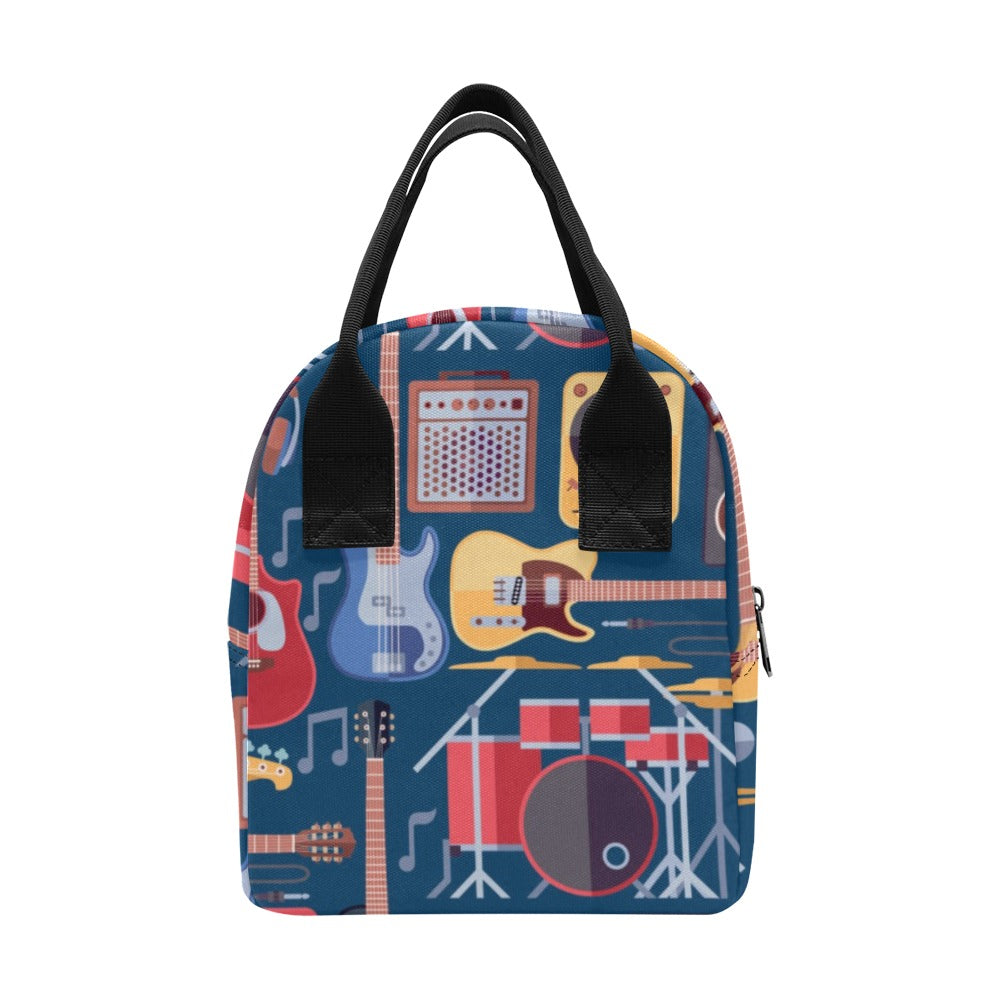 Music Instruments Blue - Zipper Lunch Bag Zipper Lunch Bag Printed Offshore