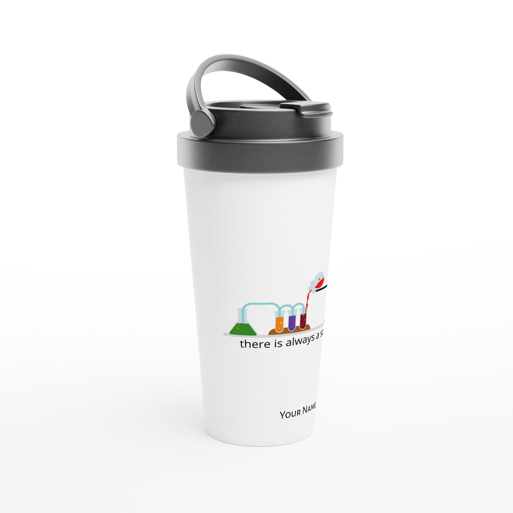 Personalised - There Is Always A Solution - White 15oz Stainless Steel Travel Mug Personalised Travel Mug coffee Globally Fulfilled positivity science