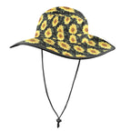 Painted Sunflower Wide Brim Bucket Hat Wide Brim Bucket Hat Plants Printed Offshore