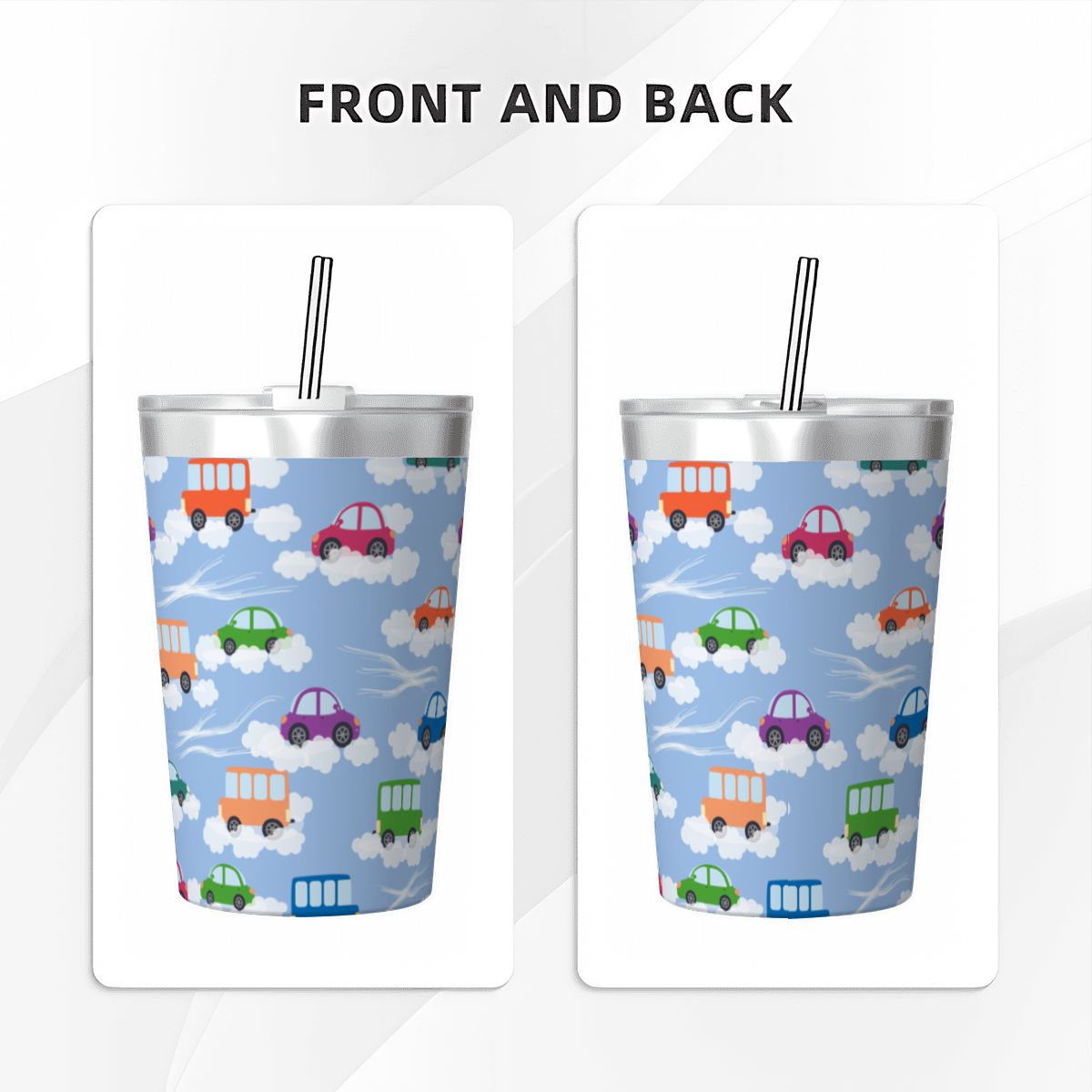 Colourful Cars Small Stainless Steel Travel Mug Cup 12oz/350ml