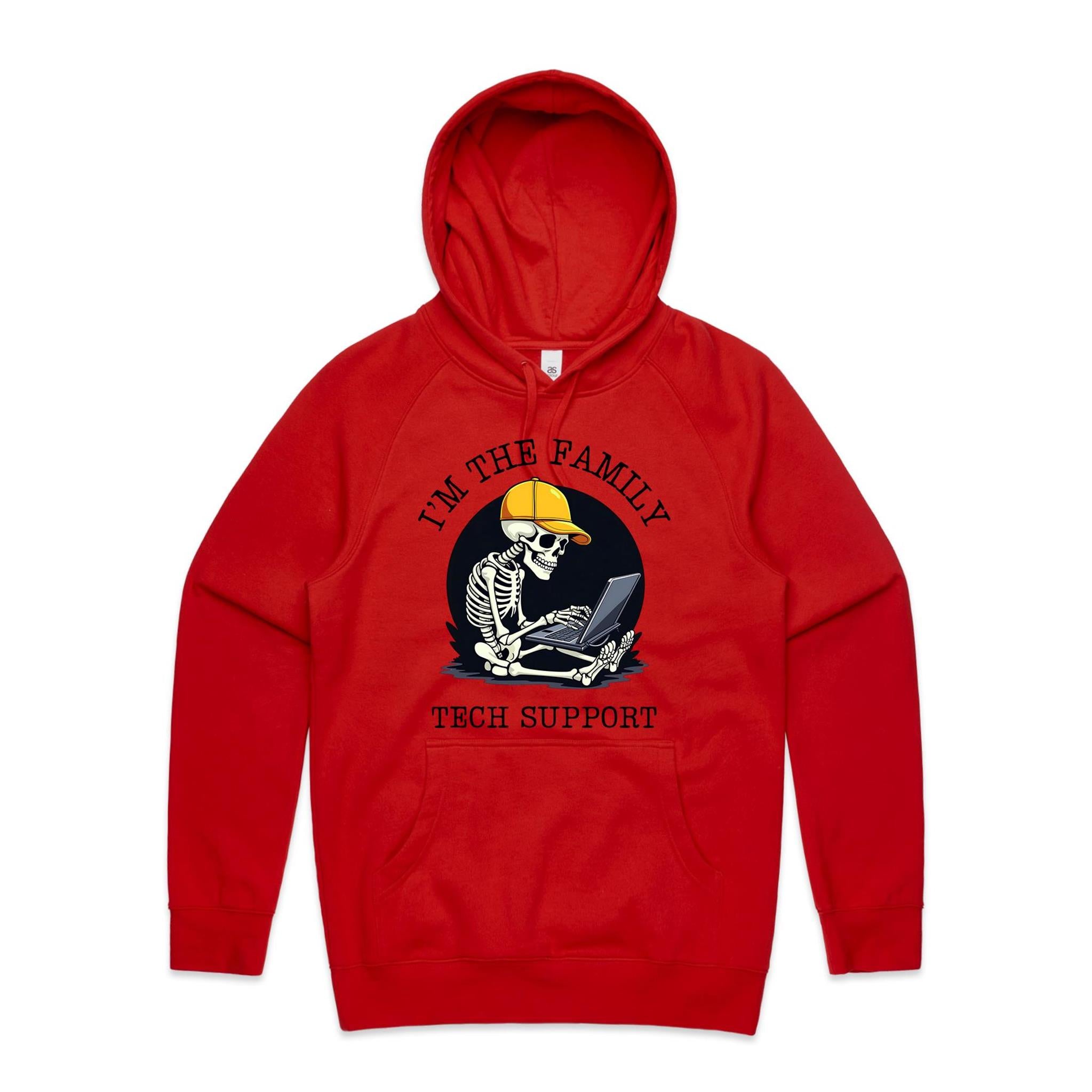 I'm The Family Tech Support - Mens Hoodie Red Mens Hoodie Printed In Australia Tech