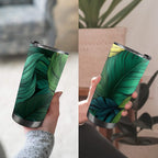 Tropical Leaves - 20oz Mobile Tumbler with Lid (Black Lock) 20oz Travel Mug Plants Printed Offshore