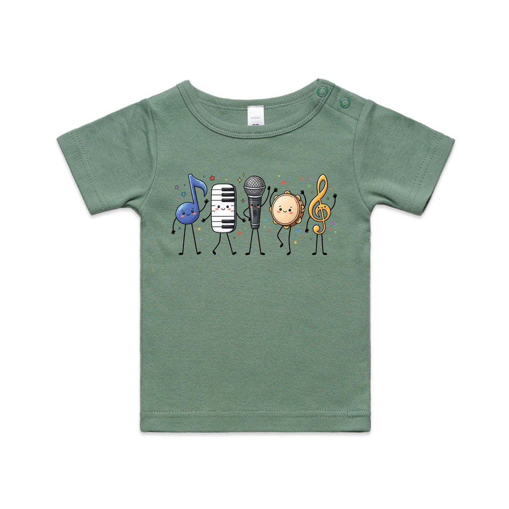 Cute Music Characters AS Colour Baby T-shirt
