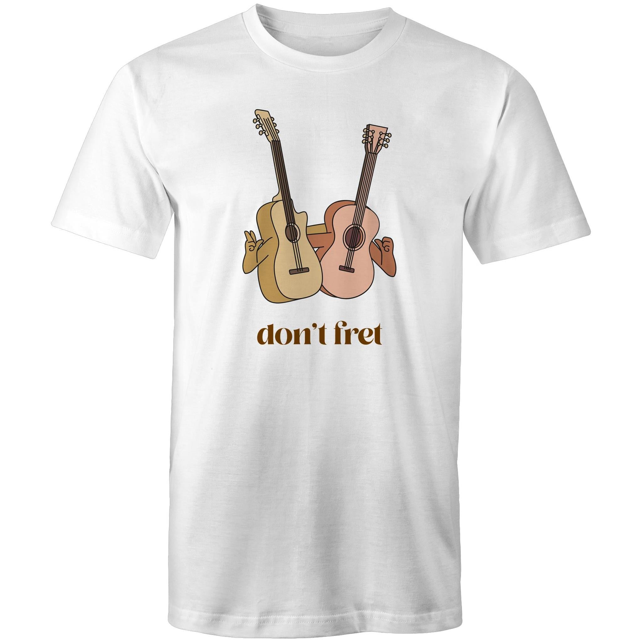 Don't Fret, Guitars - Mens T-Shirt White Mens T-shirt Music Printed In Australia