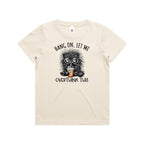 Frazzled Cat, Hang On Let Me Overthink This Kid's AS Colour T-shirt Ecru Kids Youth T-shirt animal Printed In Australia