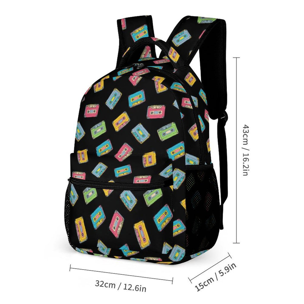 Colourful Cassette Tapes Backpack, Lunch Bag & Pencil Case Set
