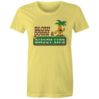 Slow Down And Enjoy Life - Womens T-shirt Yellow Womens T-shirt Positivity Printed In Australia Retro