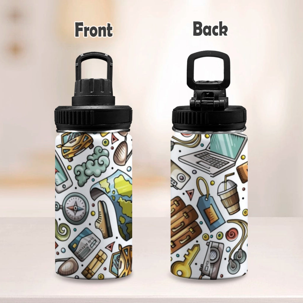 Travel Montage - Kids Water Bottle with Chug Lid (12 oz)