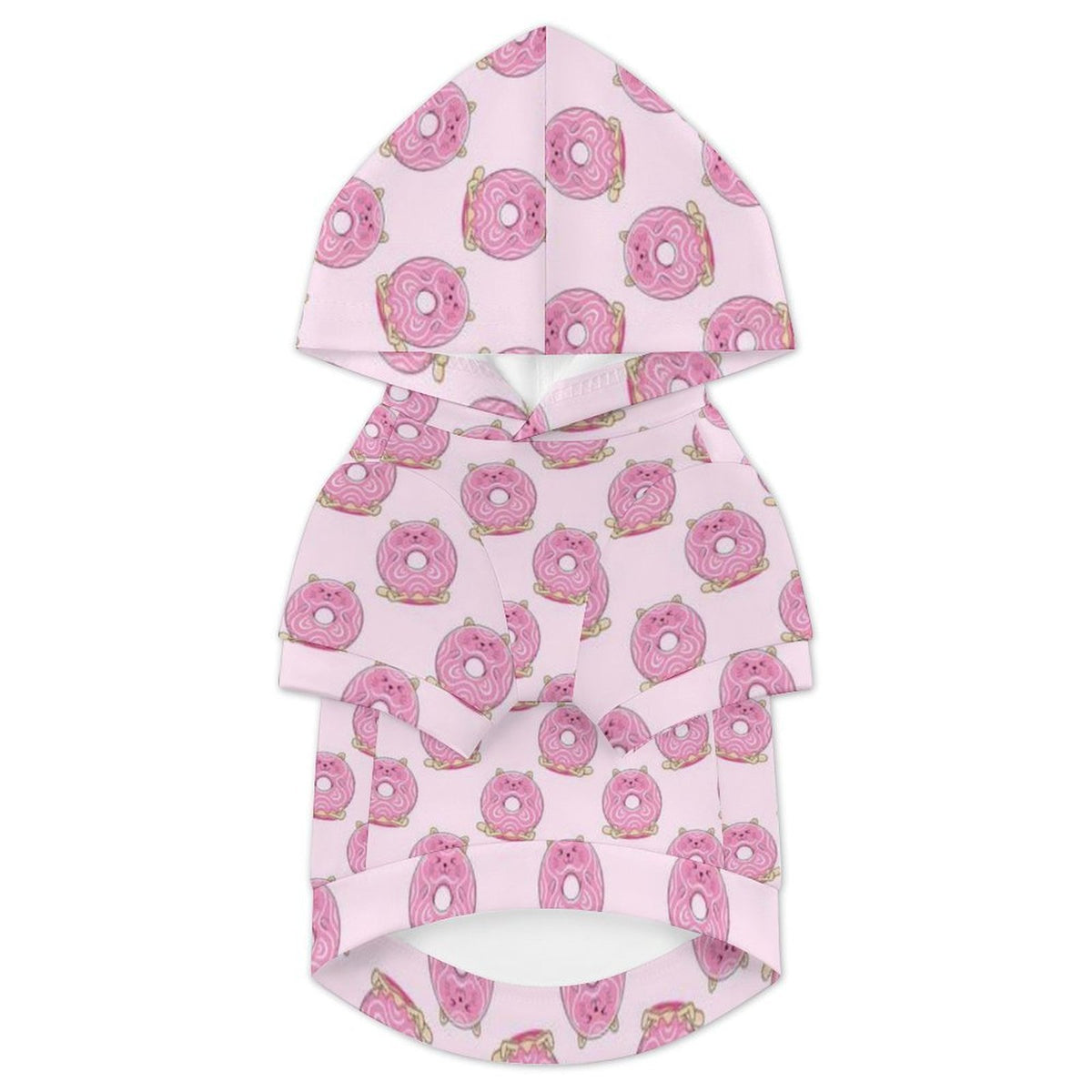 Pink Cat Doughnuts Pet Hoodie (Small Size)
