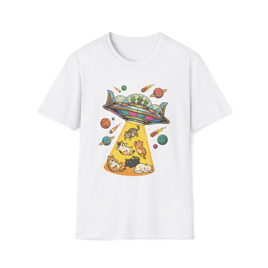 UFO Cat Abduction Unisex T-Shirt Unisex Adult T-shirt animal Globally Fulfilled Sci Fi