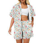 Ukulele Women's Windbreaker Short Set 2XL Women's Windbreaker Short Set Music Printed Offshore