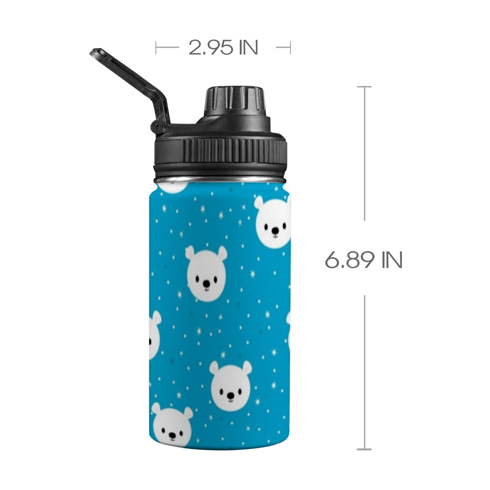 Bears On Blue - Kids Water Bottle with Chug Lid (12 oz)
