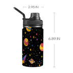 Colourful Space Kids Water Bottle with Chug Lid (12 oz) One Size Kids Water Bottle with Chug Lid Printed Offshore Space
