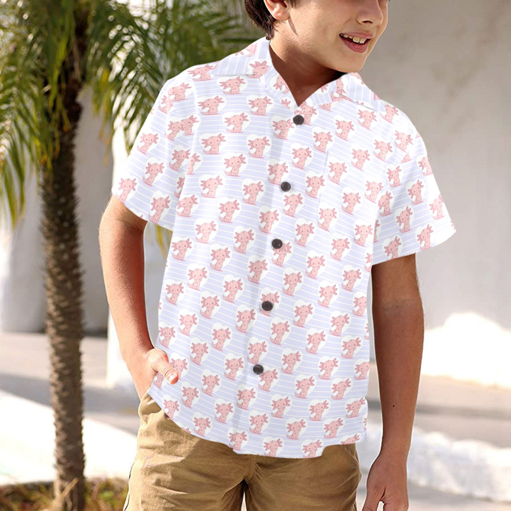 Axolotl Love Junior Kids Hawaiian Shirt