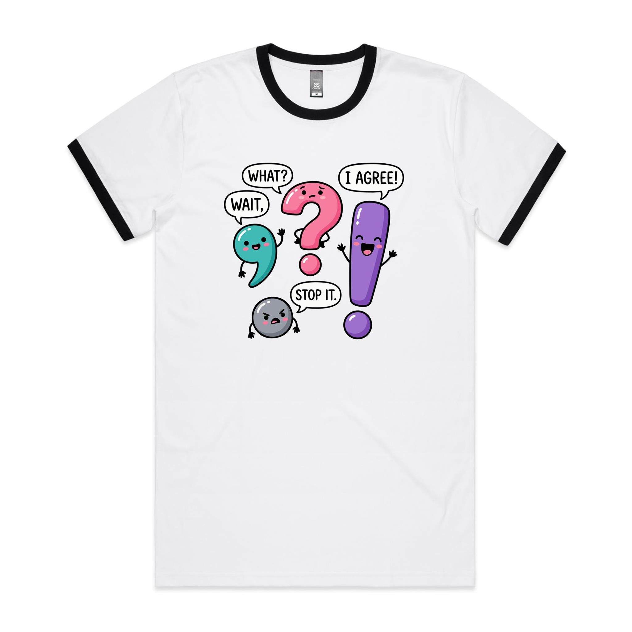 Funny Punctuation AS Colour Staple Ringer Tee