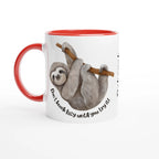 Personalise - Sloth, Don't Knock Lazy Until You Try It - White 11oz Ceramic Mug Ceramic Red Personalised Mug animal customise Funny Globally Fulfilled personalise