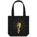 Retro Microphone Canvas Tote Bag Default Title Tote Bag Printed In Australia