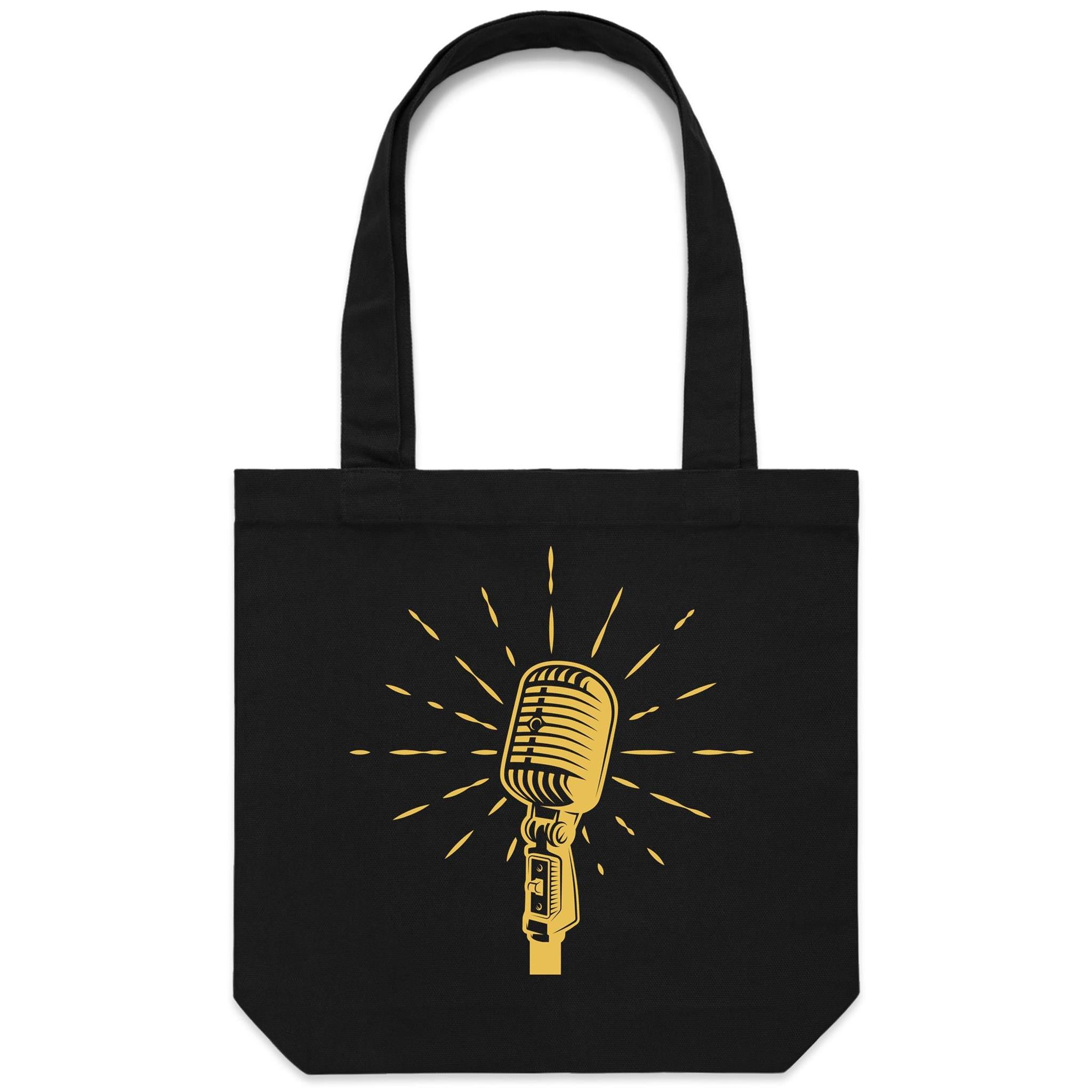 Retro Microphone - Canvas Tote Bag Default Title Tote Bag Printed In Australia