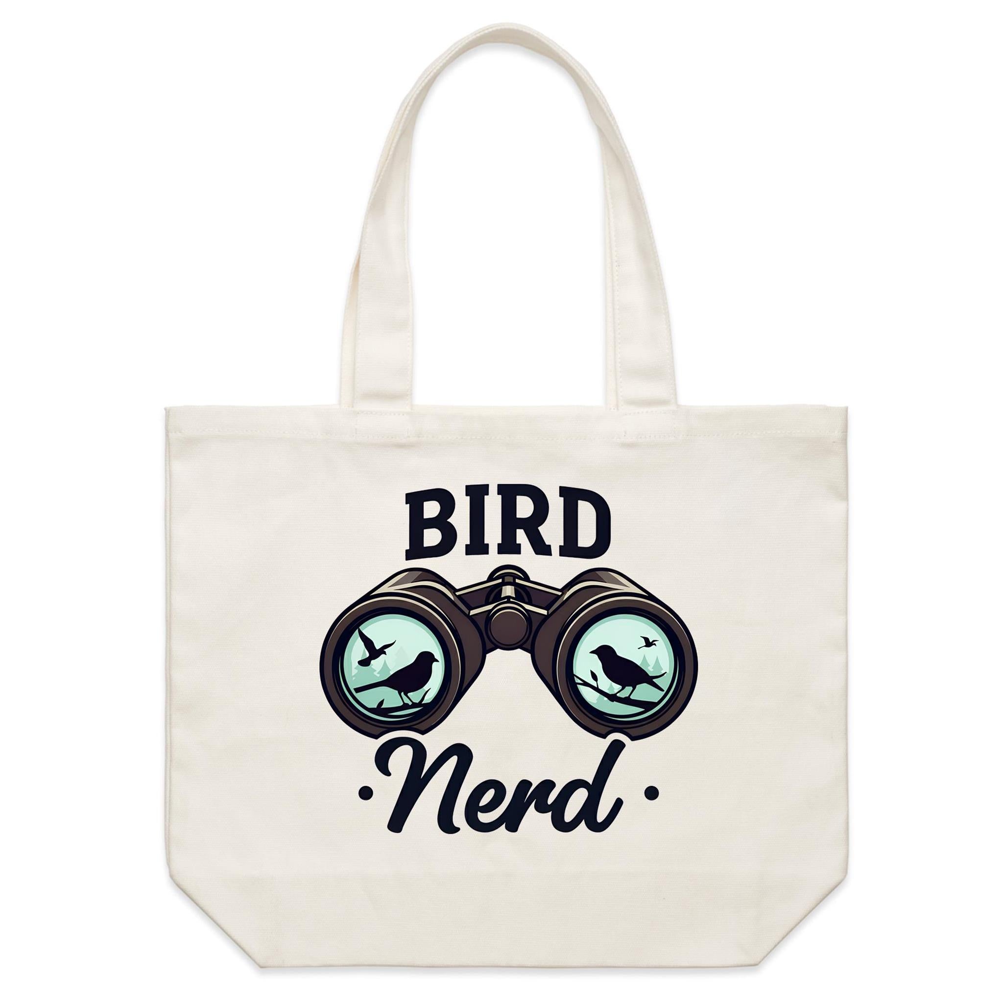 Bird Nerd - Shoulder Canvas Tote Bag Default Title Large Tote Bag animal Printed In Australia