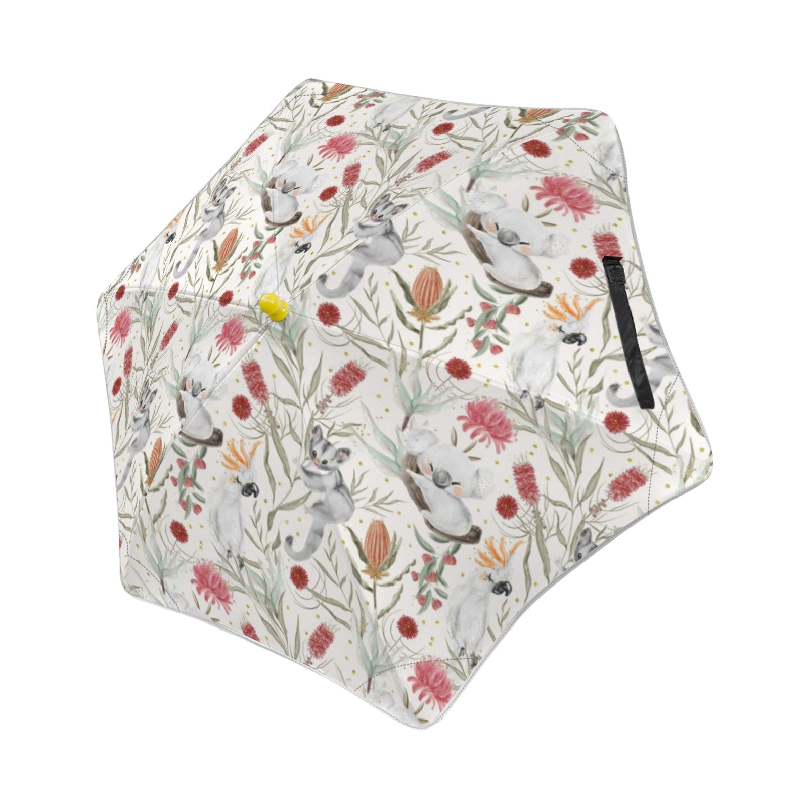 Australian Plants And Animals Kids Safe Round Corner Umbrella One Size Kids Safe Round Corner Umbrella animal Plants Printed Offshore