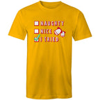 Santa's List, Naught, Nice, I Tried, Christmas - Mens T-Shirt Gold Mens Christmas T-shirt Christmas Printed In Australia