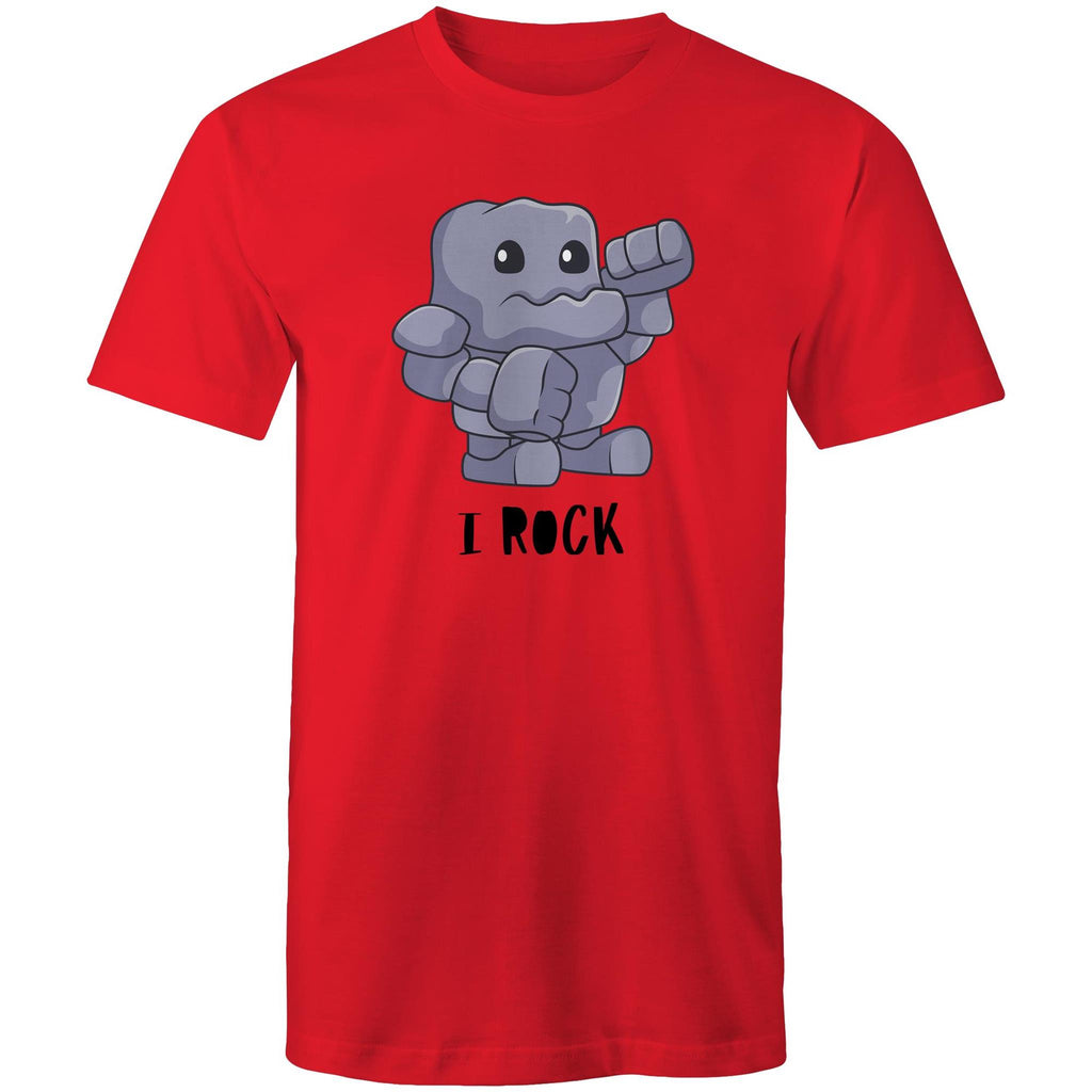 I Rock - Mens T-Shirt Red Mens T-shirt Music Printed In Australia