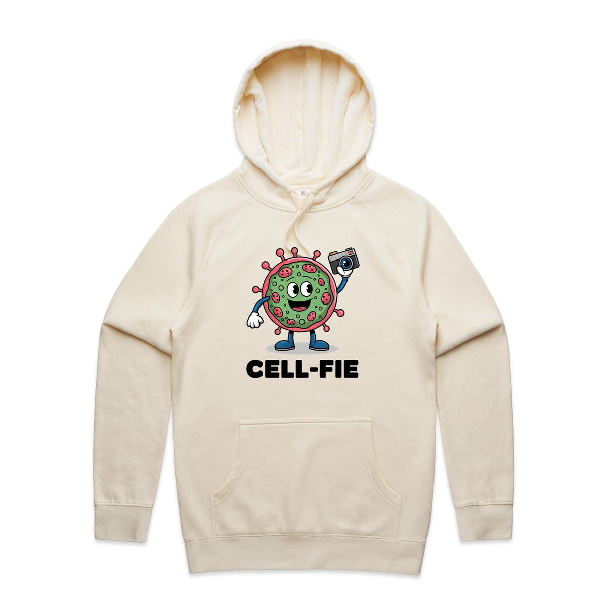 Cell-fie Cell Selfie Men's AS Colour Hoodie Ecru Mens Hoodie Printed In Australia Science