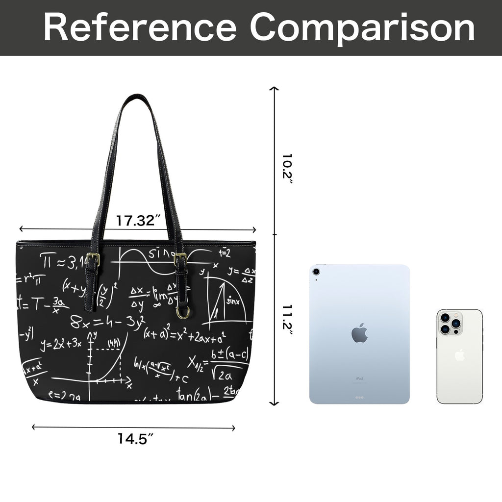 Equations - Leather Tote Bag-Large