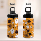 Halloween Ghosts Kids Water Bottle with Chug Lid (12 oz) Kids Water Bottle with Chug Lid Halloween Printed Offshore