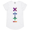 Maths Symbols Women's AS Colour Scoop Neck T-Shirt White Womens Scoop Neck T-shirt Maths Printed In Australia