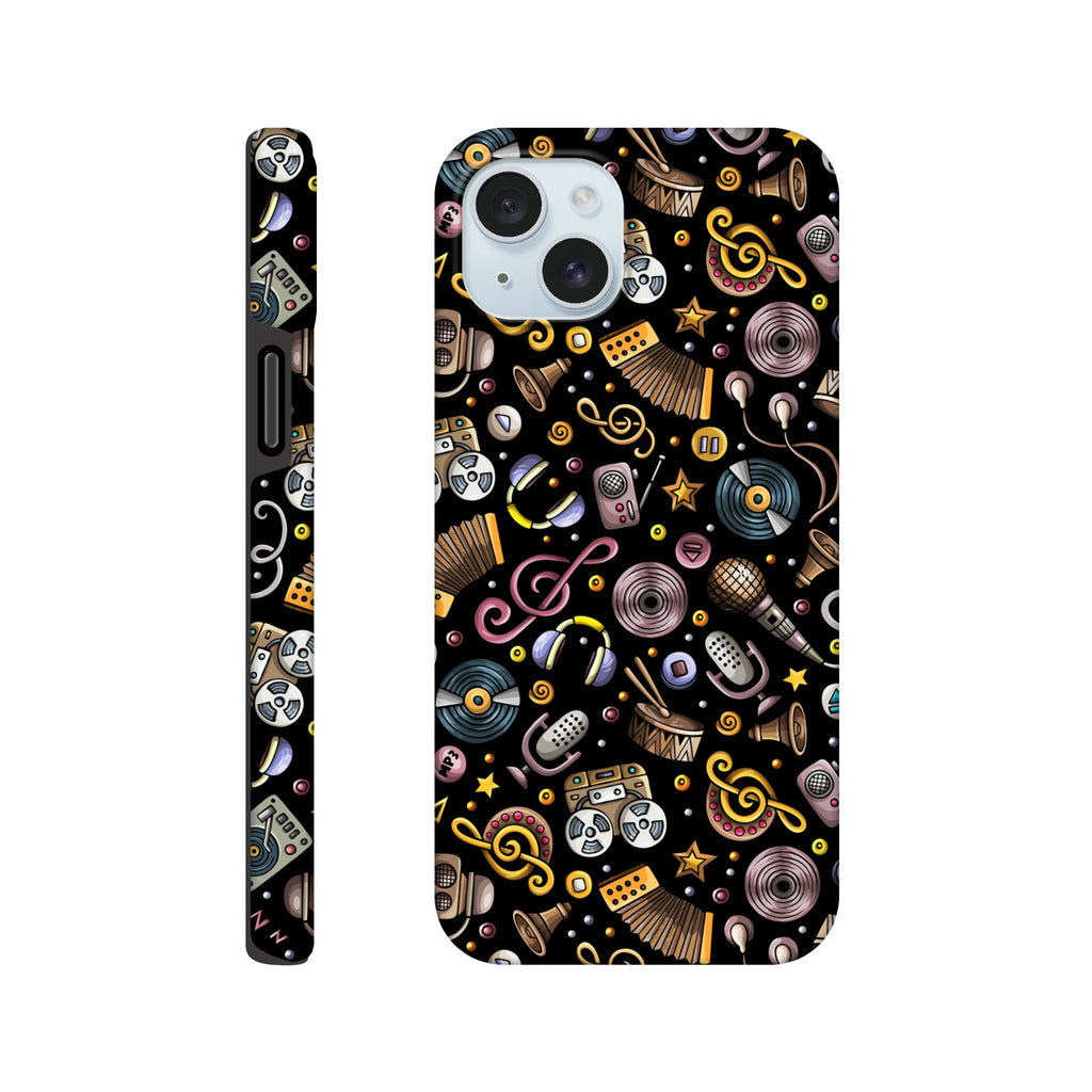 Retro Music Mix - Apple iPhone Tough case iPhone 15 Plus iPhone Tough Case Globally Fulfilled Music