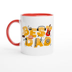 Best Dad - White 11oz Ceramic Mug with Colour Inside Ceramic Red Colour 11oz Mug Dad Globally Fulfilled