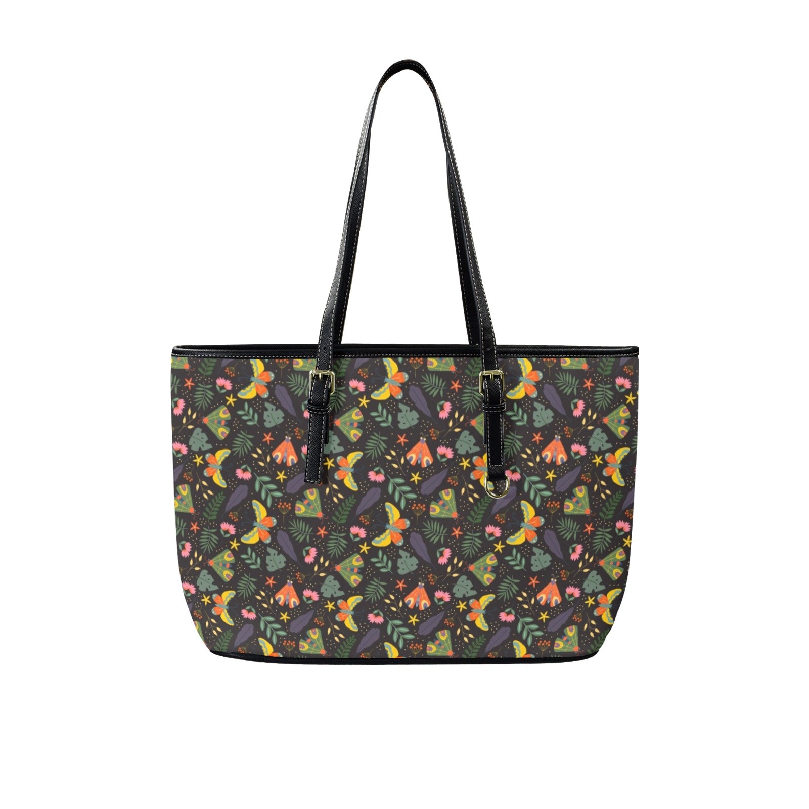 Dark Butterfly - PU Leather Tote Bag - Large