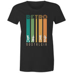 Retro Nostalgia - Womens T-shirt Black Womens T-shirt Printed In Australia Retro