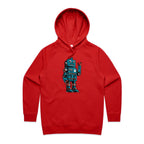 Robot - Womens Hoodie Red Womens 2XL Womens Hoodie Printed In Australia Sci Fi
