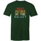 Best Father In The Galaxy - Mens T-Shirt Forest Green Mens T-shirt Dad Printed In Australia