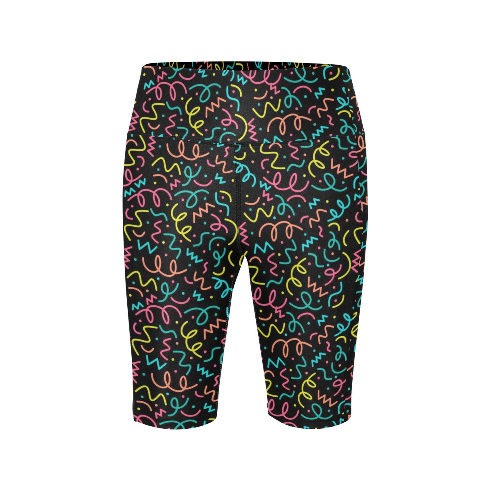 Squiggle Time Women's Bike Shorts With Side Pockets Women's Bike Shorts Printed Offshore