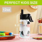 Cat Faces 12oz Kids Water Bottle with Straw Lid