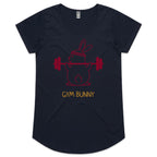 Gym Bunny - Womens Scoop Neck T-Shirt Navy Womens Scoop Neck T-shirt Fitness Printed In Australia
