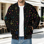 Stars And Swirls Men's Casual Zip‑Up Bomber Jacket
