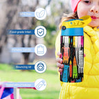 Colourful Cats - Little Kids Water Bottle Little Kids Water Bottle animal Printed Offshore