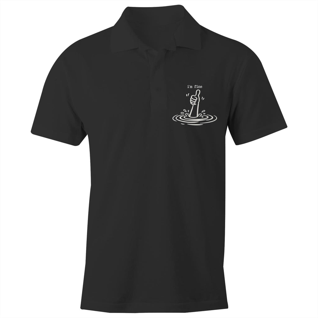 I'm Fine Drowning Thumbs Up AS Colour Chad Polo Shirt